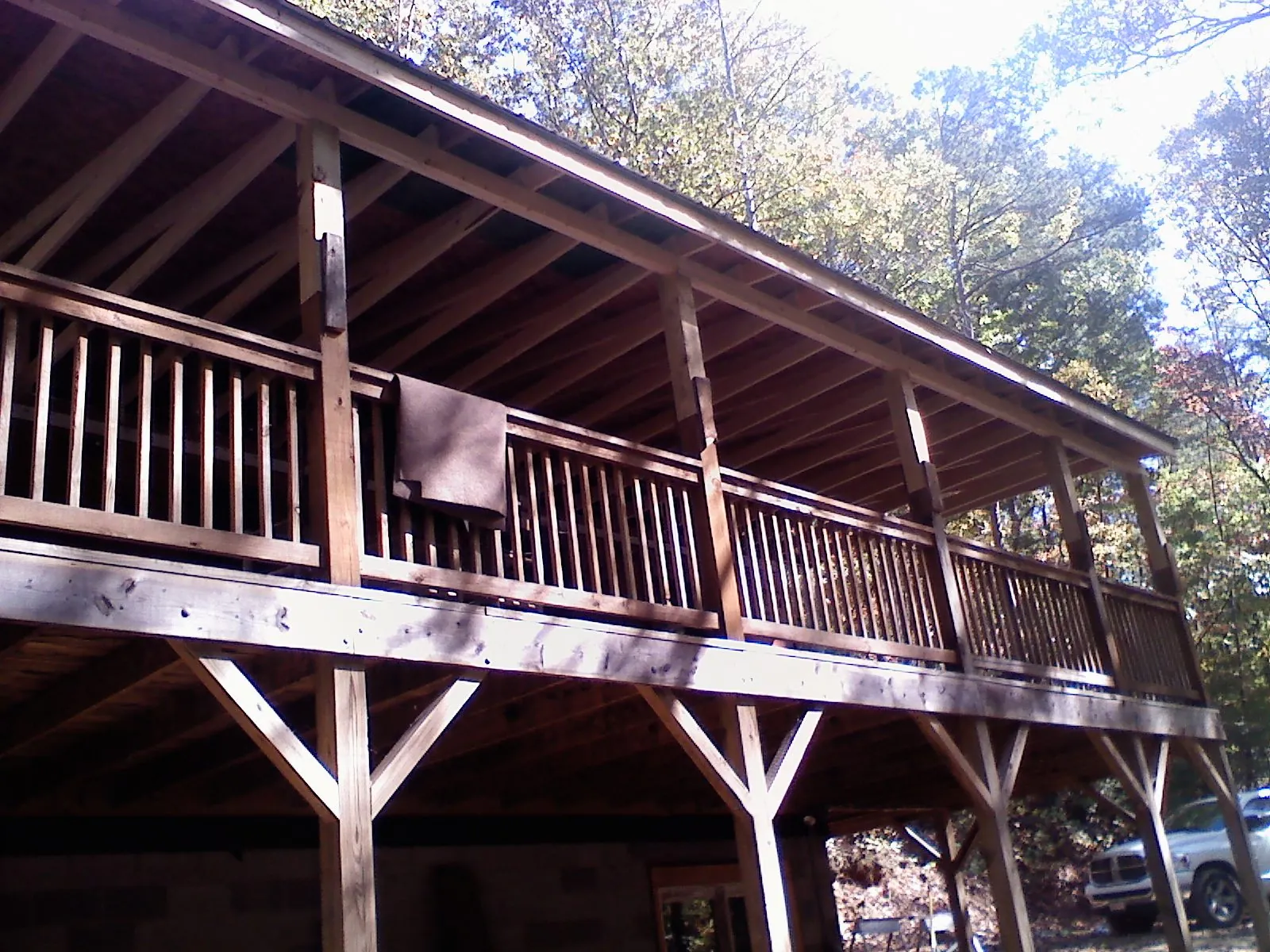 Timber framing under a new elevated porch and deck — Roof Leak Repair in Vero Beach by Roofing Brothers